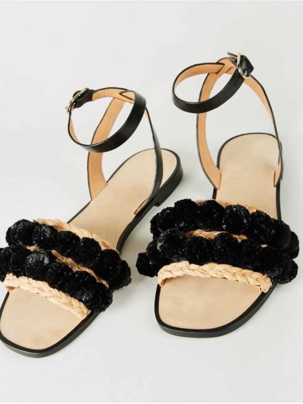 Joie Paciencia Pom Pom Raffia Slingback Sandal